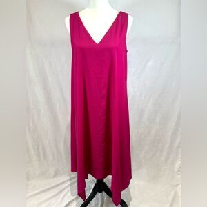 Alex Marie raspberry pink vneck flowy midi dress size small NWT